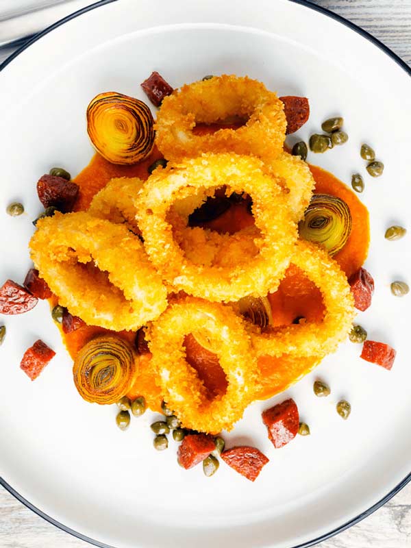 Fried Squid Ring with Broccoli Food Lodge